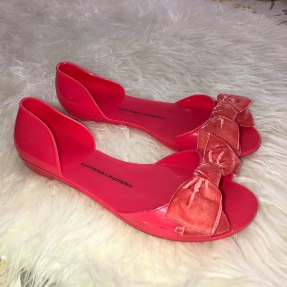CHINESE LAUNDRY Sweet Caroline Coral Jelly Flats Sz 38/ US 7 - 7.5 - Picture 3 of 8